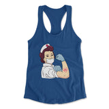 Strong Nurse Womens Racerback Tank in Royal color