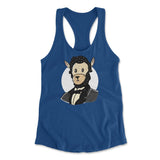 Lincoln Llama Womens Racerback Tank in Royal color