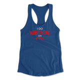 I Do Marathons On Netflix Womens Racerback Tank in Royal color