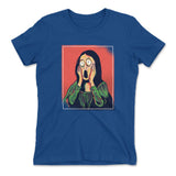 Scream Painting Monalisa Womens T-Shirt in Royal color