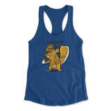 Justin Beaver Womens Racerback Tank in Royal color