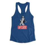 Change Luck Monopoly Parody Womens Racerback Tank in Royal color