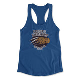 Krugers Barbershop Womens Racerback Tank in Royal color
