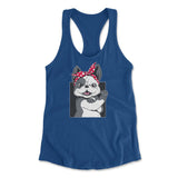 French Bulldog Womens Racerback Tank in Royal color