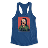 Scream Painting Monalisa Womens Racerback Tank in Royal color