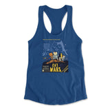 Cat Wars - May The Cat Mint Be With You Womens Racerback Tank in Royal color
