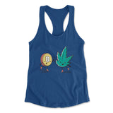 420 Bitcoin Womens Racerback Tank in Royal color