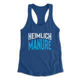 Heimlich Manure Womens Racerback Tank in Royal color