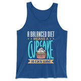 Cupcake - A Balanced Diet Men/Unisex Tank in True Royal color
