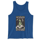 I Mostly Want Peace, Love And Weed Men/Unisex Tank in True Royal color
