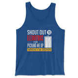 Shout Out To Elevators For Picking Me Up When I'm Down Men/Unisex Tank in True Royal color