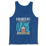 A Balanced Diet Means, A Cake In Each Hand Men/Unisex Tank in True Royal color