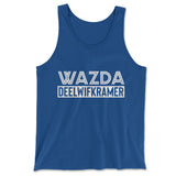 Wazda Deelwifkramer Men/Unisex Tank in True Royal color