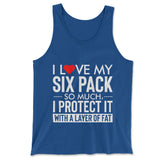 I Love My Six Pack And I Protect It With My Layer Of Fat Men/Unisex Tank in True Royal color