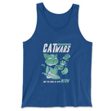 Cat Wars - May The Force Be With Meow Men/Unisex Tank in True Royal color