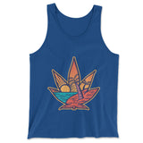 Cannabis Leaf Beach Men/Unisex Tank in True Royal color