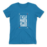 Play Poker Womens T-Shirt in Turquoise color
