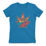 Cannabis Leaf Beach Womens T-Shirt in Turquoise color