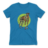 Cyber Greyhound Dog Womens T-Shirt in Turquoise color