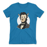 Lincoln Llama Womens T-Shirt in Turquoise color