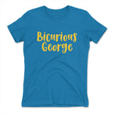 Bicurious George Womens T-Shirt in Turquoise color