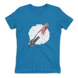 Creation Of Adam - Motorcycle Womens T-Shirt in Turquoise color