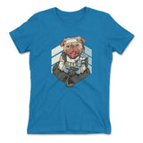 Lifeline Pug Apex Gamer Womens T-Shirt in Turquoise color