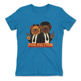 Pug Fiction Womens T-Shirt in Turquoise color