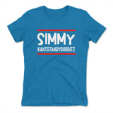 Simmy Kantstandyourbitz Womens T-Shirt in Turquoise color