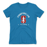 Stanford Law, Just Kidding Womens T-Shirt in Turquoise color