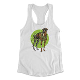 Cyber Greyhound Dog Womens Racerback Tank in White color