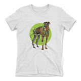 Cyber Greyhound Dog Womens T-Shirt in White color