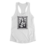 Gothic Monalisa Womens Racerback Tank in White color