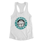 Starpugs Coffee Womens Racerback Tank in White color