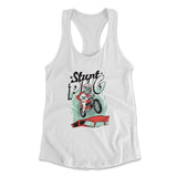 Stunt Pug Womens Racerback Tank in White color