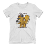 Justin Beaver Womens T-Shirt in White color