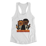 Pug Fiction Womens Racerback Tank in White color