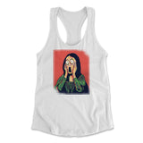 Scream Painting Monalisa Womens Racerback Tank in White color
