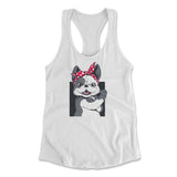 French Bulldog Womens Racerback Tank in White color