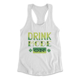 Drink Mode On Womens Racerback Tank in White color