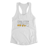 Popcorn Evolution Womens Racerback Tank in White color