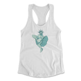 Statue Of Liberty Marilyn Monroe Womens Racerback Tank in White color