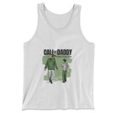 Call Of Daddy Men/Unisex Tank in White color