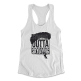 Straight Outta Skydiving Womens Racerback Tank in White color