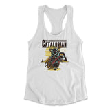 The Catalorian Womens Racerback Tank in White color