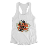 Baked Pumpkin Womens Racerback Tank in White color