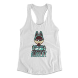 Robocat Womens Racerback Tank in White color
