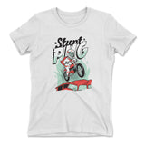 Stunt Pug Womens T-Shirt in White color