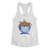 Send Noods Womens Racerback Tank in White color
