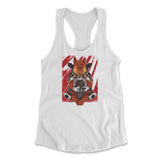 German Shepard Gamer Dog Womens Racerback Tank in White color